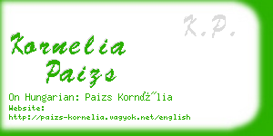 kornelia paizs business card